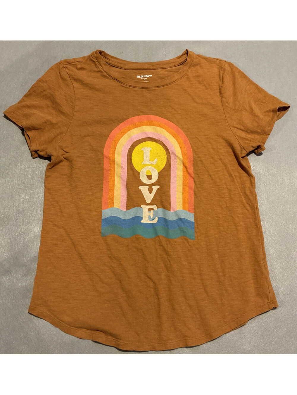 Old Navy Everywear Love Rainbow‎ Short Sleeve Cotton T-Shirt - Women's size M